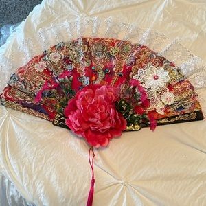 Decorated hand fan